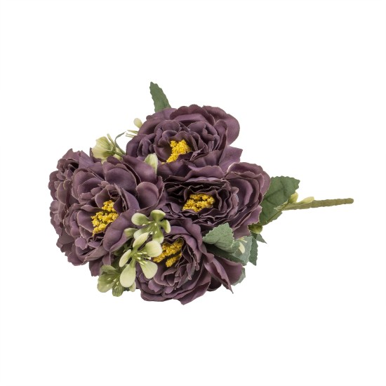 Buchet flori artificiale, 6 capete, culoare mov deschis, H 30 cm, B.S.P. / CD4607_3