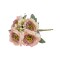 Buchet flori artificiale, 6 capete, culoare roz, H 30 cm, B.S.P. / CD4607_4