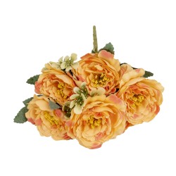 Buchet flori artificiale, 6 capete, culoare portocaliu, H 30 cm, B.S.P. / CD4607_2