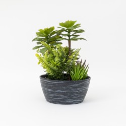 Decoratiune artificiala, verdeata in ghiveci plastic H 26 cm, B.S.P. / CD4611