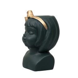 Vaza din ceramica, model fetita cu fundita, culoare verde, B.S.P. / CD4906_2