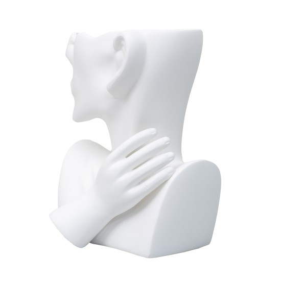 Vaza din ceramica, culoare alb, model bust, B.S.P. / CD4910_1