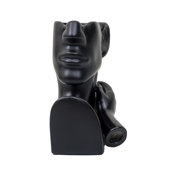 Vaza din ceramica, culoare negru, model bust, B.S.P. / CD4910_2