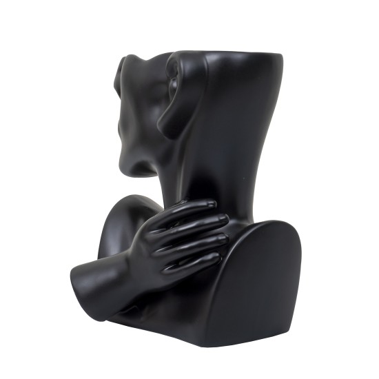 Vaza din ceramica, culoare negru, model bust, B.S.P. / CD4910_2