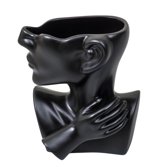 Vaza din ceramica, culoare negru, model bust, B.S.P. / CD4910_2