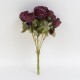 Buchet trandafiri artificiali, culoare grena, 7 fire, H 44 cm, B.S.P. / CD4918_1