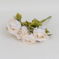 Buchet trandafiri artificiali, culoare alb, 7 fire, H 44 cm, B.S.P. / CD4918_4