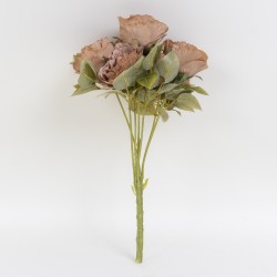 Buchet trandafiri artificiali, culoare maro, 7 fire, H 44 cm, B.S.P. / CD4918_3