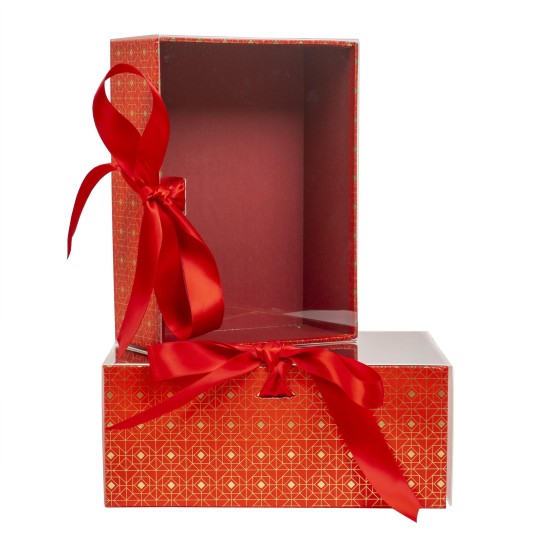 Set 2 cutii cu forma dreptunghiulara, alb / CD4921_rosu