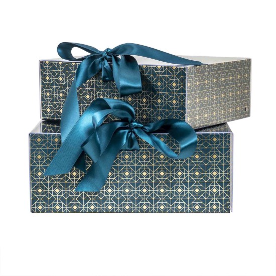 Set 2 cutii cu forma dreptunghiulara, albastru / CD4921_albastru