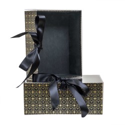 Set 2 cutii cu forma dreptunghiulara, albastru / CD4921_negru