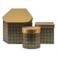 Set 3 cutii cu forme diferite si capac auriu, negru / CD4923_Negru