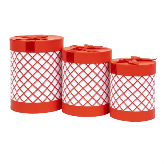 Set 3 cutii cu forma cilindrica / CD4925_rosu