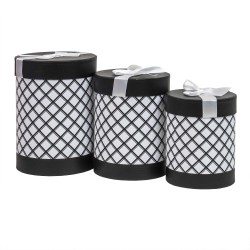 Set 3 cutii cu forma cilindrica / CD4925_negru