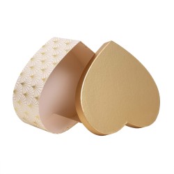 Set 3 cutii in forma de inima, roz cu capac auriu, B.S.P. / CD4927_3