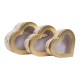 Set 3 cutii in forma de inima, roz cu capac trasparent / CD4934_roz