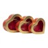 Set 3 cutii in forma de inima, rosu cu capac trasparent / CD4934_rosu
