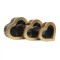 Set 3 cutii in forma de inima, negru cu capac trasparent / CD4934_negru