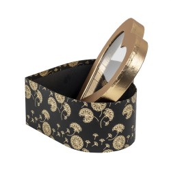 Set 3 cutii in forma de inima, negru cu capac trasparent / CD4934_negru