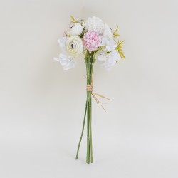 Buchet mix de flori artificiale, culoare alb, H 30 cm, B.S.P. / CD4938_1