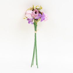 Buchet mix de flori artificiale, culoare mov, H 30 cm, B.S.P. / CD4938_2