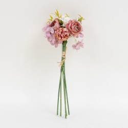 Buchet mix de flori artificiale, culoare grena, H 30 cm, B.S.P. / CD4938_3