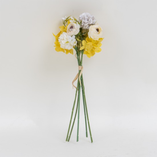Buchet mix de flori artificiale, culoare galben, H 30 cm, B.S.P. / CD4938_4