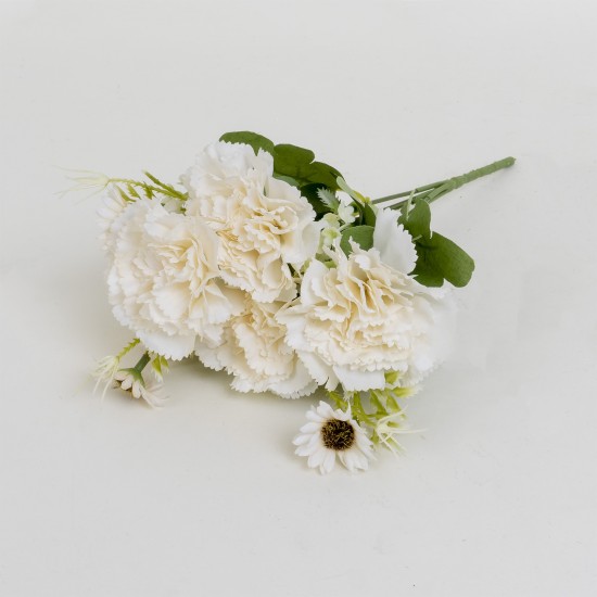 Buchet garoafe artificiale, culoare alb, H 30 cm, B.S.P. / CD4942_3