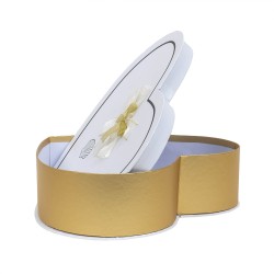 Set 3 cutii in forma de inima, cu capac alb / CD4954_alb