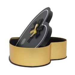 Set 3 cutii in forma de inima, cu capac negru / CD4954_Negru