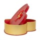 Set 3 cutii in forma de inima, cu capac rosu / CD4954_Rosu