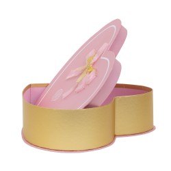 Set 3 cutii in forma de inima, cu capac roz / CD4954_Roz