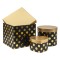 Set 3 cutii cu forme diferite, negru cu buline / CD4957_Negru
