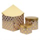 Set 3 cutii cu forme diferite, roz cu buline / CD4957_RozQ
