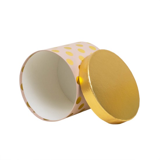 Set 3 cutii cu forme diferite, roz cu buline / CD4957_RozQ