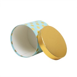 Set 3 cutii cu forme diferite, bleu cu buline / CD4957_Bleu