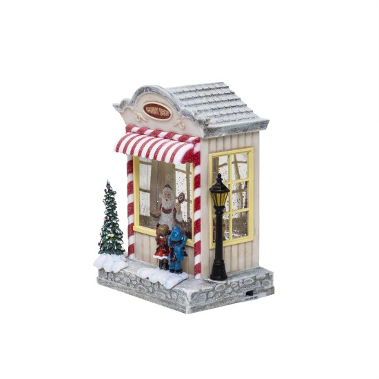Decoratiune Craciun in forma de casuta cu dulciuri, luminos, muzical, alimentare USB/ baterii / CD4976