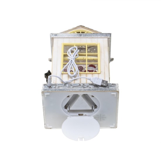 Decoratiune Craciun in forma de casuta cu dulciuri, luminos, muzical, alimentare USB/ baterii / CD4976