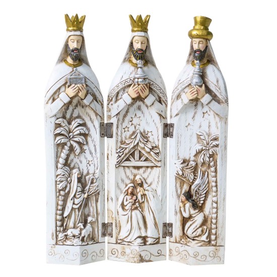 Decoratiune Craciun din ceramica, 3 magi, inaltime 44cm / CD5017