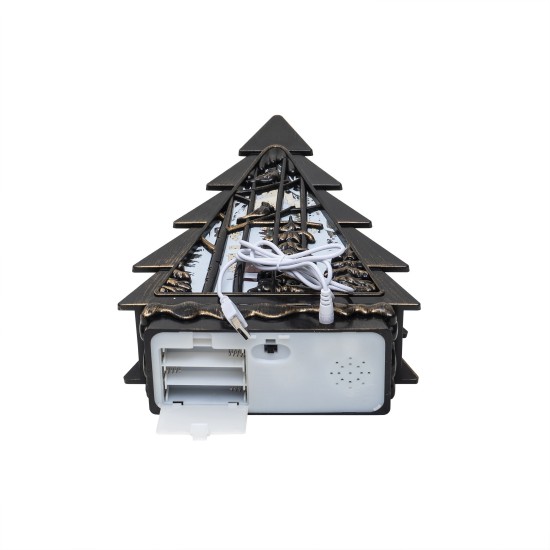 Decoratiune Craciun in forma de brad, luminos, muzical, alimentare USB/ baterii / CD5018_A