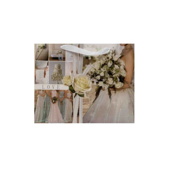 Set 12 pungi cadou, imprimeu nunta, 32X27X9.5 cm, B.S.P. / CD5033_3