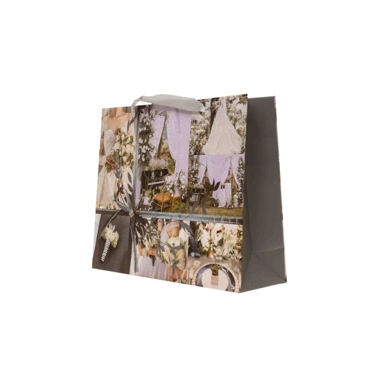 Set 12 pungi cadou, imprimeu nunta, 32X27X9.5 cm, B.S.P. / CD5033_2