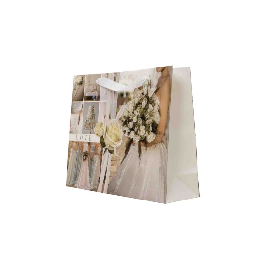 Set 12 pungi cadou, imprimeu nunta, 32X27X9.5 cm, B.S.P. / CD5033_3