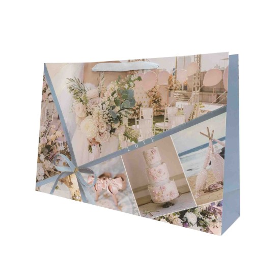 Set 12 pungi cadou, imprimeu nunta, 44X32X12 cm, B.S.P. / CD5034_1