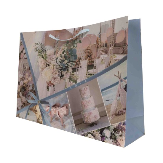 Set 12 pungi cadou, imprimeu nunta, 55X44X15 cm, B.S.P. / CD5038_1