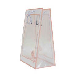 Set 10 pungi transparente pentru flori, culoare roz, 30x20x12 cm, B.S.P. / CD5050_1