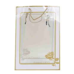 Set 10 pungi transparente pentru flori, culoare auriu, 35X25X15 cm, B.S.P. / CD5051_1