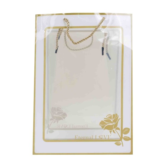 Set 10 pungi transparente pentru flori, culoare auriu, 35X25X15 cm, B.S.P. / CD5051_1