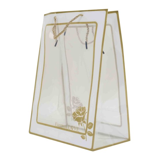 Set 10 pungi transparente pentru flori, culoare auriu, 35X25X15 cm, B.S.P. / CD5051_1