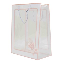 Set 10 pungi transparente pentru flori, culoare roz, 35X25X15 cm, B.S.P. / CD5051_2